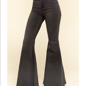 Free People Washed Black flare jeans